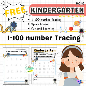 Preview of tracing number 1-100 free, kingdergarten math, 1st Grad