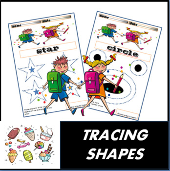 Preview of tracing shapes worksheets for toddlers