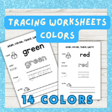 tracing worksheets colors words