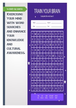 Preview of train your brain with word search