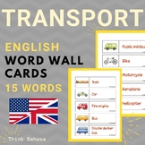 transport ENGLISH word wall for EFL ESL ELD transportation
