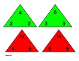 triangle flash cards (color coded)
