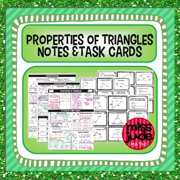 Preview of triangle properties notes & task cards