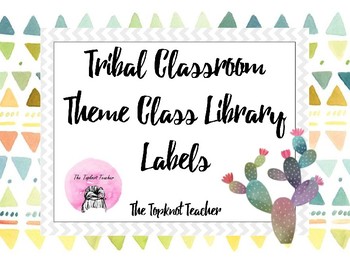 Preview of Editable Cactus Theme Classroom Library Labels