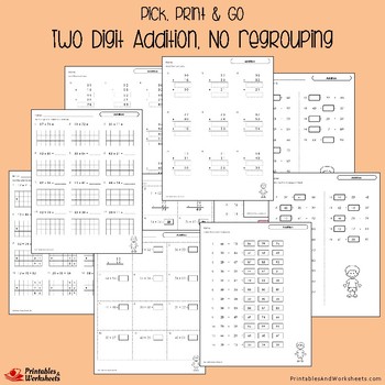 Adding No Regrouping, Practice, Homework Teaching Two Digit Addition ...