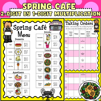 Preview of Spring Cafe: 2-Digit by 1-Digit Multiplication