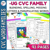 ug CVC Word Family Centers Worksheets and Printable Phonic