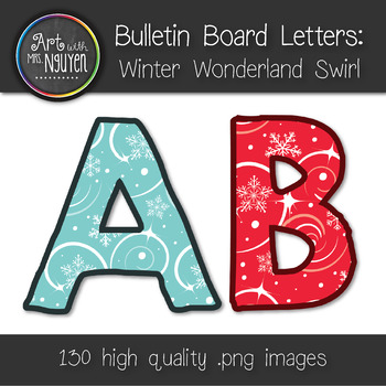 Preview of Bulletin Board Letters: Winter Wonderland Swirl (Classroom Decor)