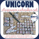 unicorn calendar & days of week, classroom decor with rain