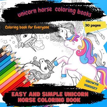Preview of unicorn horse coloring books