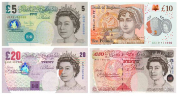 Preview of using fake British Sterling Pounds in class