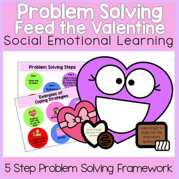 Preview of Valentines Day Social Emotional Learning Activity - Problem Solving Steps