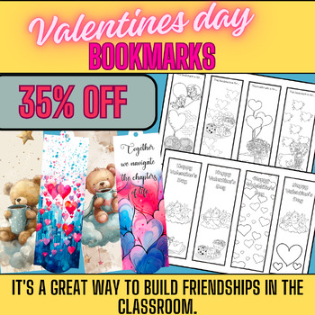 Preview of valentines day bookmarks,valentine bookmarks,February Coloring Bookmarks sheets