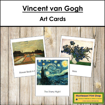 Preview of Vincent van Gogh 3-Part Art Cards - Famous Artist - Montessori