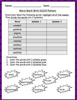 Vccv Worksheets Teachers Pay Teachers