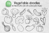 vegetable doodles clipart