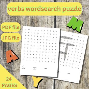Preview of verbs wordsearch puzzle vol 4