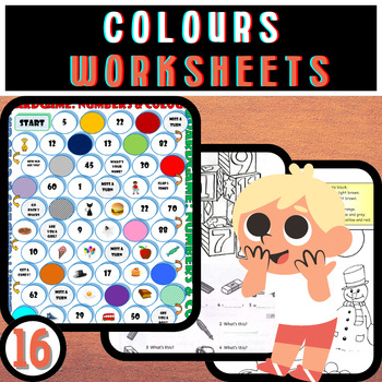 Preview of vibrant collection of Colours Worksheets!