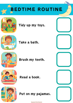 Preview of visual Bedtime routine checklist.