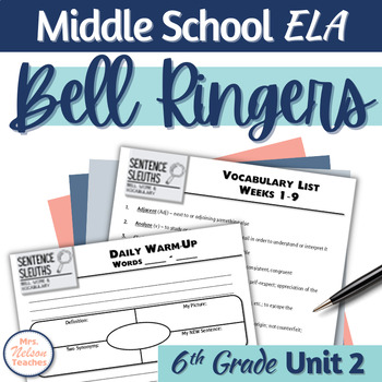 Preview of ELA Bell Ringers for Middle School
