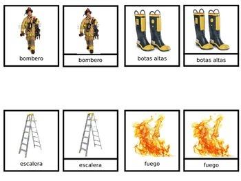 Preview of vocabulary firefighter - vocabulario bombero