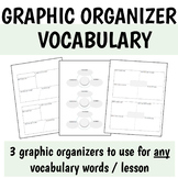vocabulary graphic organizers | 3 versions!