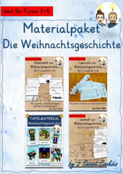 Preview of wachsendes Materialpaket Biblische Weihnachtsgeschichte Weihnachten Grundschule