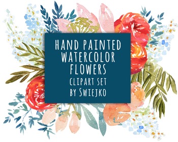 Preview of watercolor flowers, meadow clipart set #22