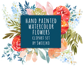 watercolor flowers, meadow clipart set #22
