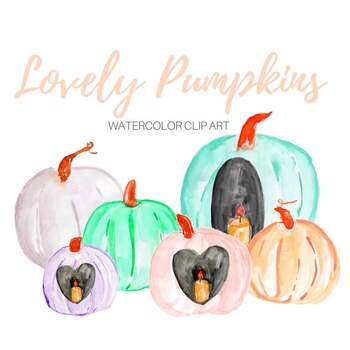 Download Watercolor Pastel Lovely Pumpkin Clipart By Writelovely Tpt