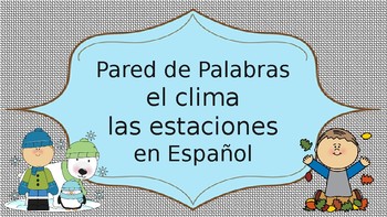 Preview of weather and seasons pared de palabras in Spanish