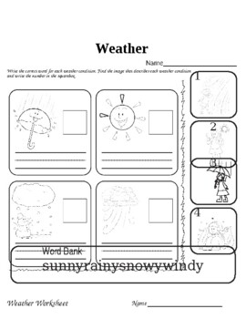 Preview of 2 weather worksheets for kids (editable)