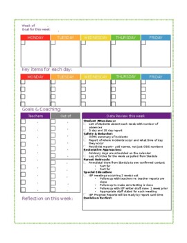 colorful weekly and daily planners for admins by Principal Printable