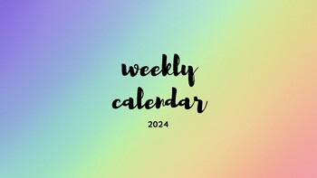 Preview of weekly calendar and planner 2024