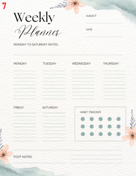 Preview of weekly digital planner