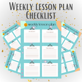 Preview of weekly lesson planner cheklist schedule printable homeschool planner to do list