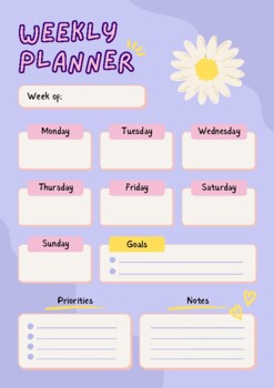 Preview of weekly planner