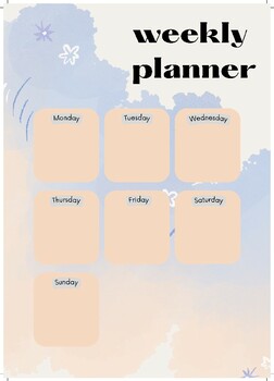 Preview of weekly planner