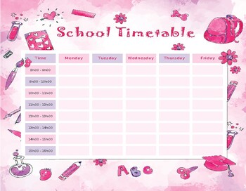Preview of weekly printable, Schedule Printable,Hourly Planner,Home school printable