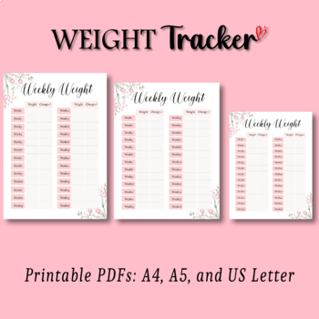 Preview of weight loss tracker printable, digital printable weightloss journal,pound lost