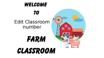 Preview of classroom welcome sign farm theme