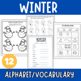 winter Snowman Alphabet Practice | vocabulary | word scram