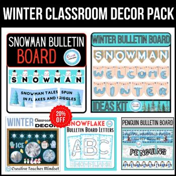 Preview of winter classroom decoration Pack,Snowman&Penguins Bulletin Boards,Craft,activity