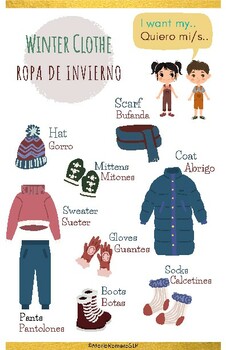 La ropa de invierno | Winter Clothes Worksheet- PK- Early Elementary