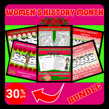 Preview of Women's History Month Reading Passages Biography Comprehension March bundle