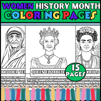 Preview of women history month Coloring Pages posters | women history month icons
