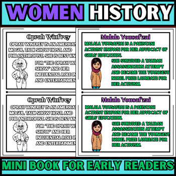 Preview of women history month Mini Book for Early Readers| WHM Activities | PRE-K 2nd
