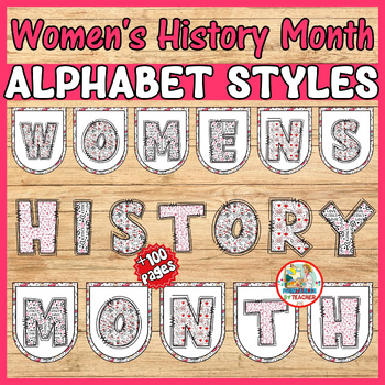 Preview of women's history month Bulletin Board Set Lettering styles - Classroom Décoration