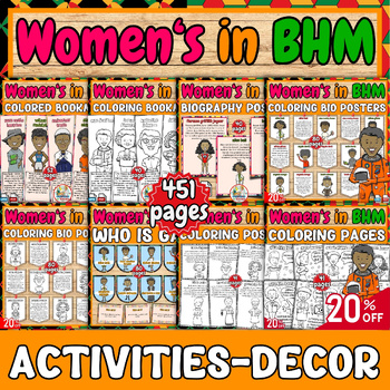 Preview of women's history month-black history month famous ladies Bundle-décor-activities