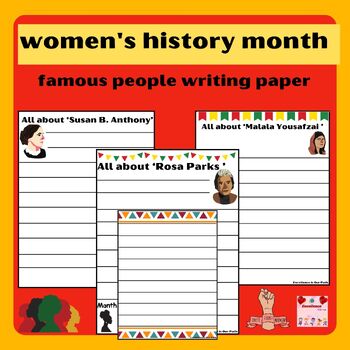 Preview of women's history month famous people writing paper